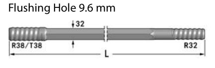 T38 δεκαεξαδικό 32mm δεκαεξαδικό 35mm ράβδων τρυπανιών νημάτων R32 R38 ράβδος δεκαεξαδικού ράβδων R32 R38 T38 ανεμοτράτων R32