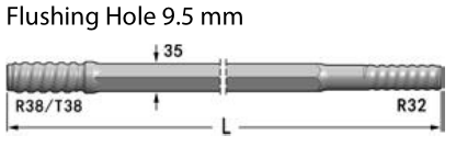 T38 δεκαεξαδικό 32mm δεκαεξαδικό 35mm ράβδος 5 ράβδων τρυπανιών νημάτων R32 R38 δεκαεξαδικού ράβδων R32 R38 T38 ανεμοτράτων R32