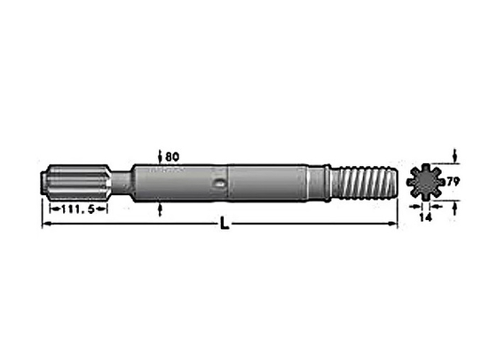 1500HL 635mm εργαλεία διατρήσεων βράχου 635mm προσαρμοστής κνημών τρυπανιών