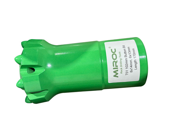 T51-102mm Tungsten Carbide και High Strength Alloy Steel Button Drill Bit Ιδανικό για συνθήκες μεσαίας σκληρότητας πετρώματος